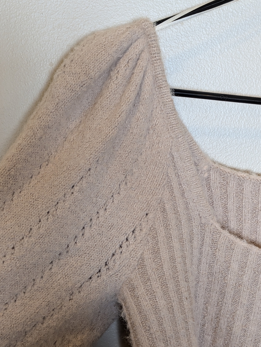 Free People Katie Pullover Square Neck Balloon Long Sleeve Pullover Sweater M - Picture 3 of 6